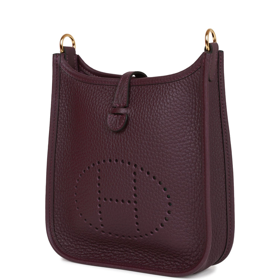 Hermes Evelyne TPM Cassis Clemence Gold Hardware