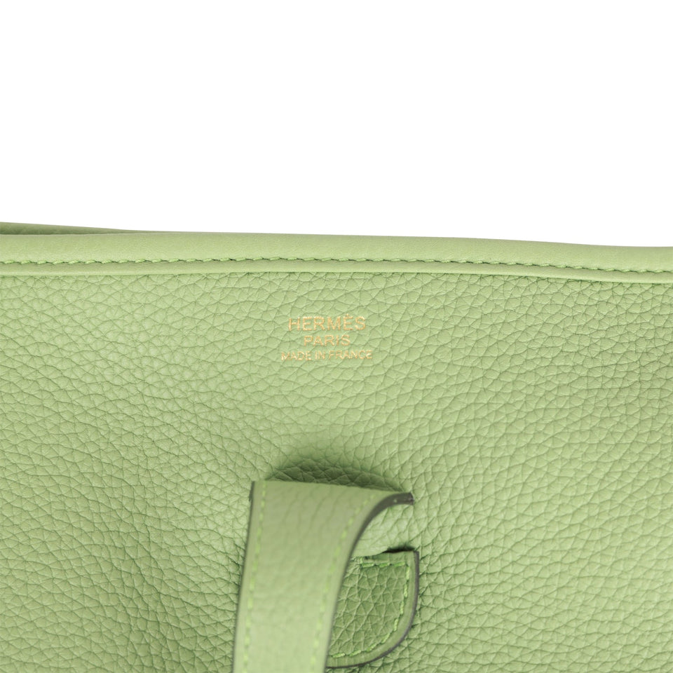 Hermes Evelyne III PM Vert Criquet Clemence Gold Hardware