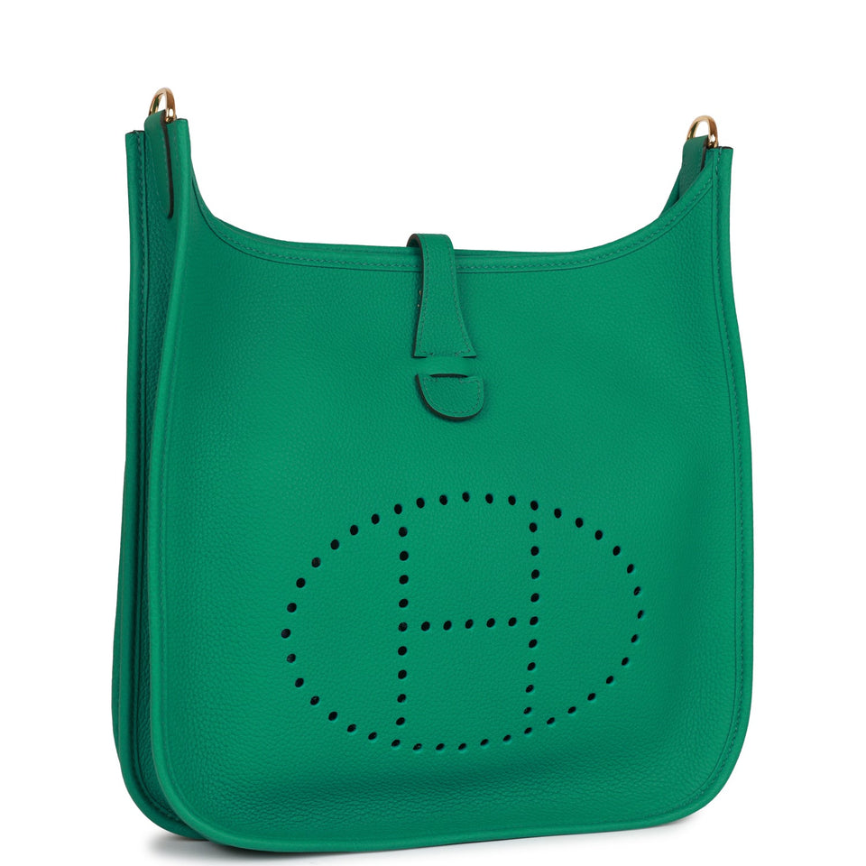 Hermes Evelyne III PM Vert Jade Clemence Gold Hardware