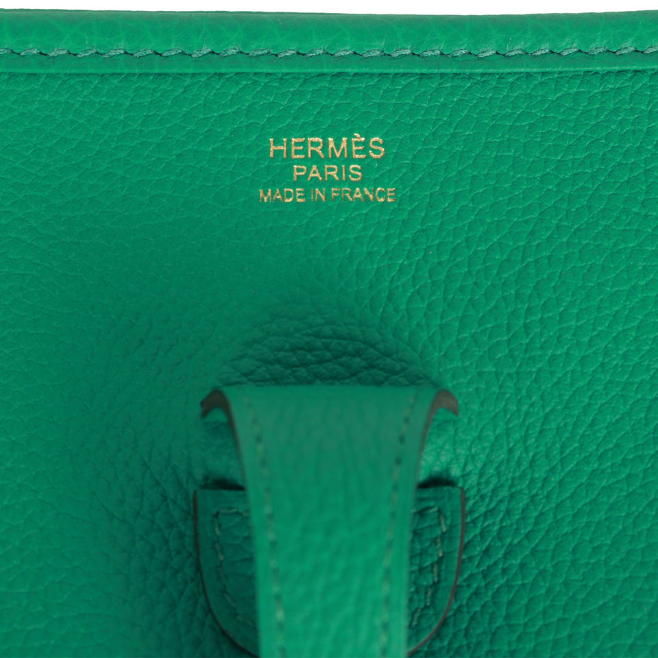 Hermes Evelyne III PM Vert Jade Clemence Gold Hardware