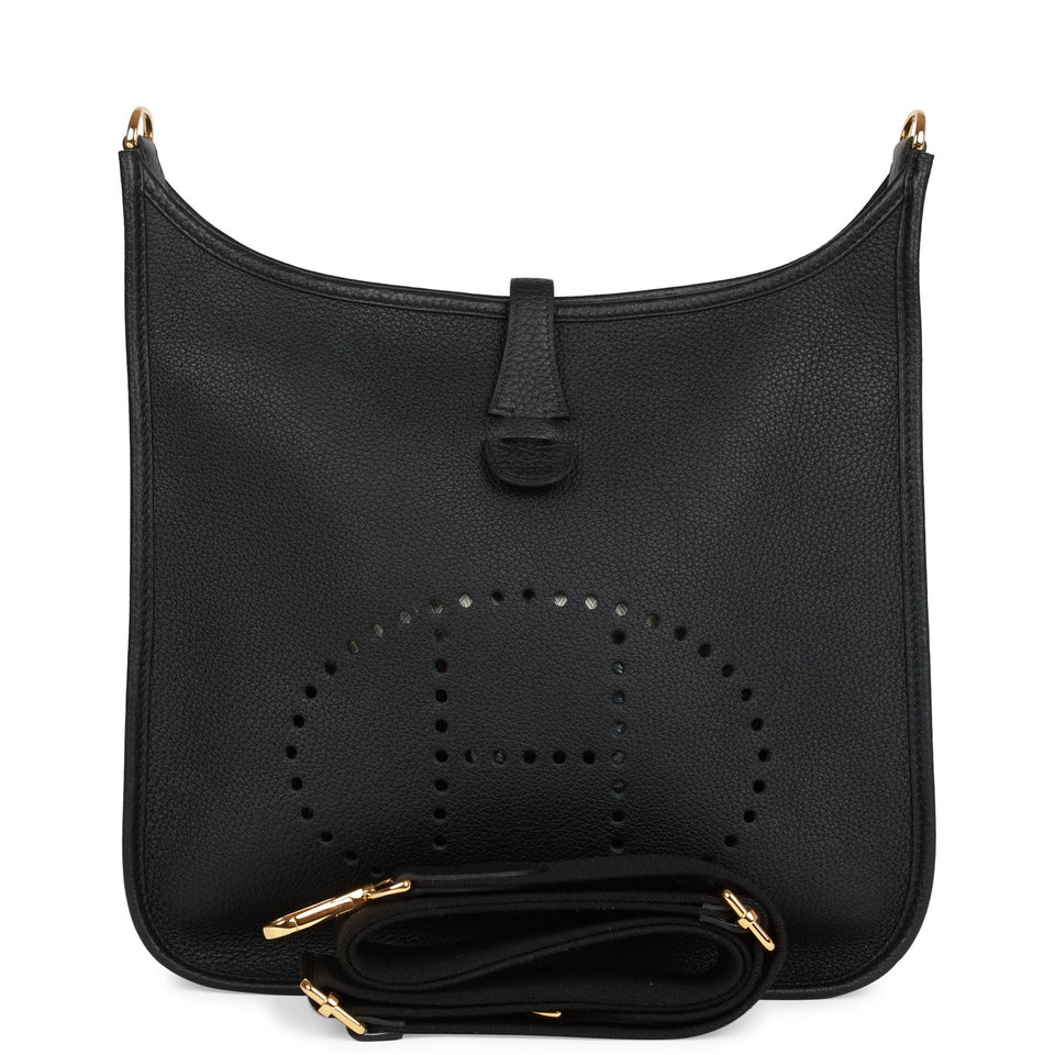 Hermes Evelyne PM Black Clemence Gold Hardware