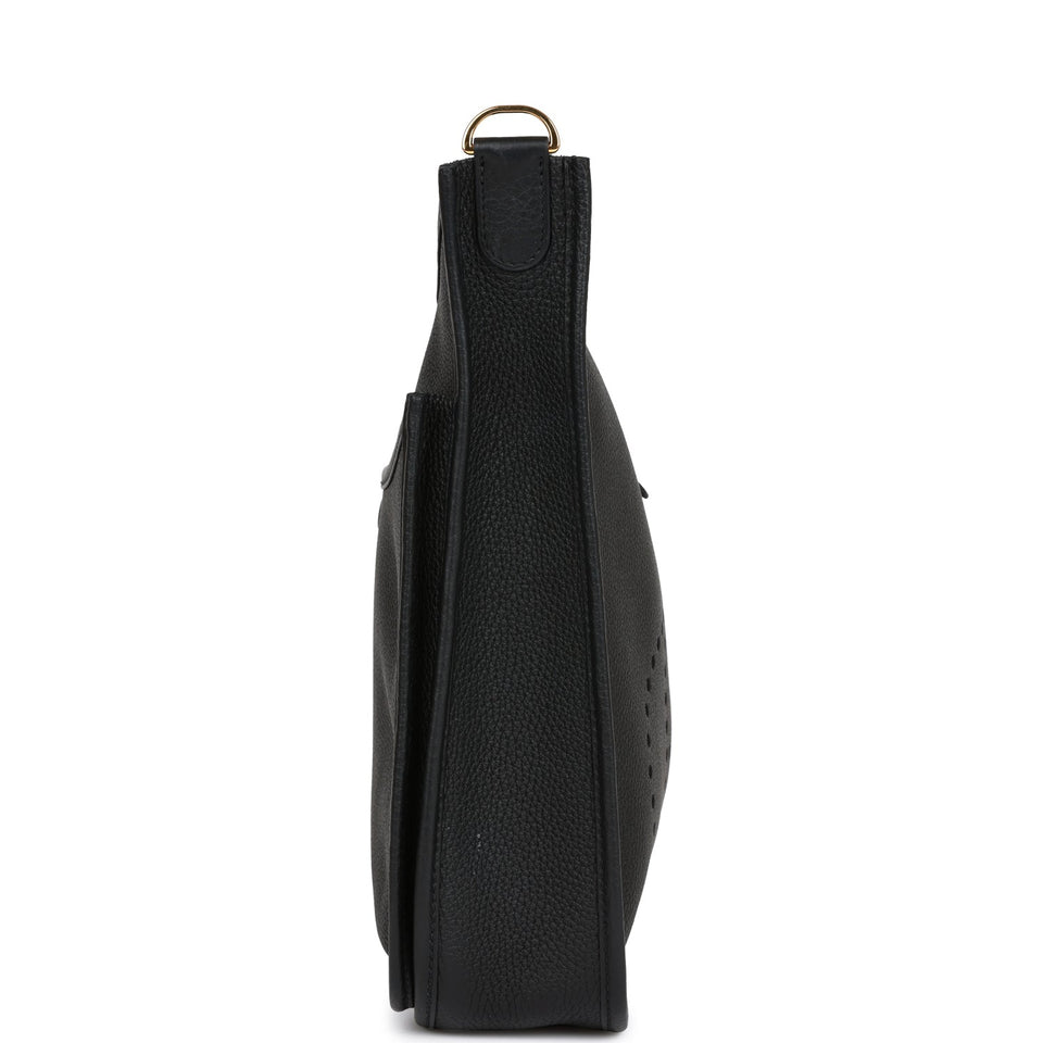 Hermes Evelyne PM Black Clemence Gold Hardware