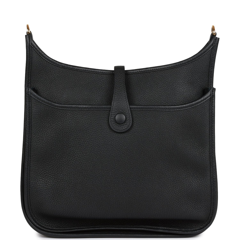 Hermes Evelyne PM Black Clemence Gold Hardware