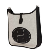 Hermes Evelyne III PM Black Clemence and Toile Palladium Hardware