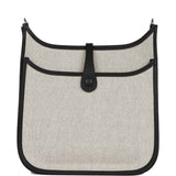 Hermes Evelyne III PM Black Clemence and Toile Palladium Hardware