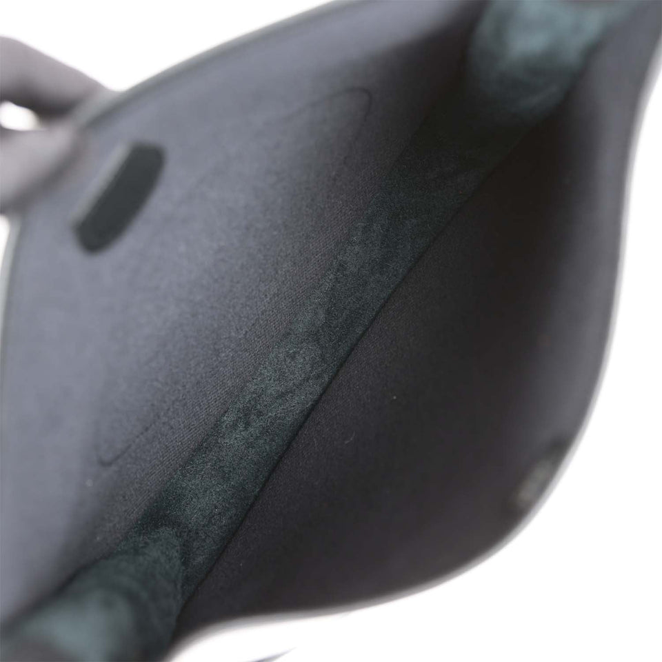 Hermes Evelyne III PM Black Clemence and Toile Palladium Hardware