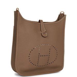 Hermes Evelyne PM Etoupe Clemence Gold Hardware