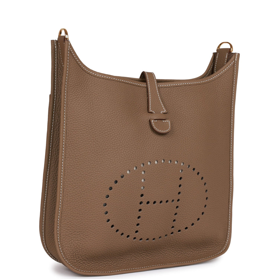 Hermes Evelyne PM Etoupe Clemence Gold Hardware