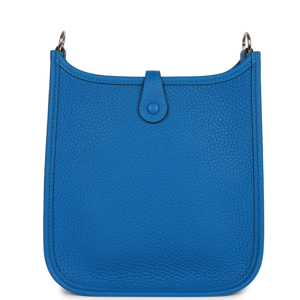 Hermes Evelyne TPM Bleu Mykonos Clemence Palladium Hardware