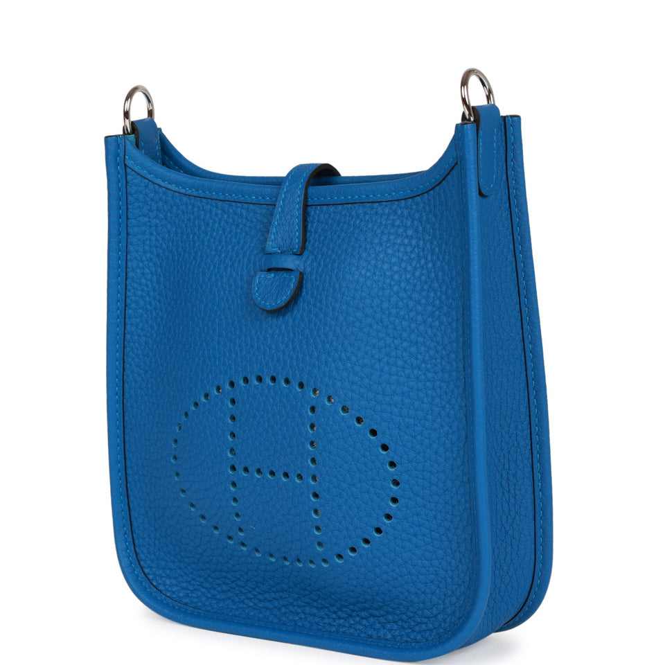 Hermes Evelyne TPM Bleu Mykonos Clemence Palladium Hardware