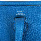 Hermes Evelyne TPM Bleu Mykonos Clemence Palladium Hardware