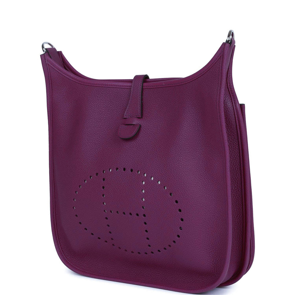 Hermes Evelyne III PM Anemone Clemence Palladium Hardware