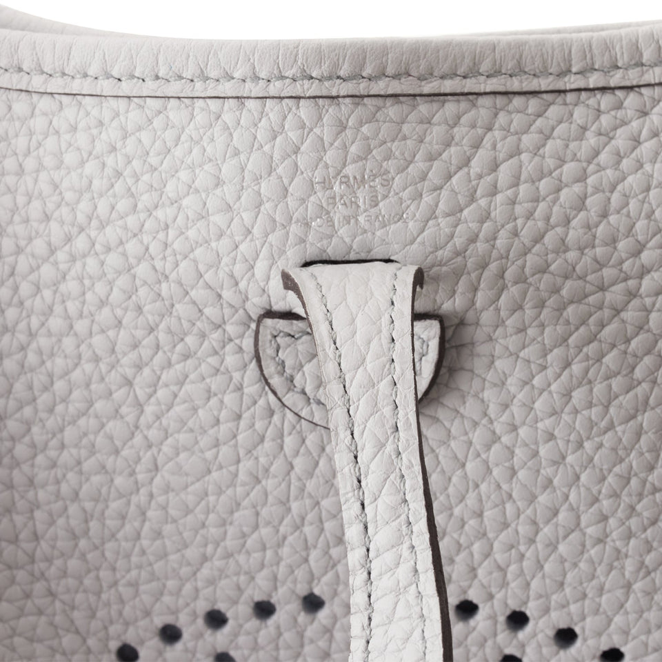 Hermes Evelyne TPM Bleu Pale Clemence Palladium Hardware