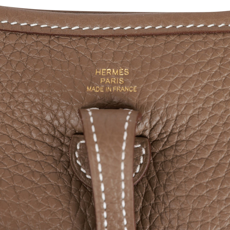 Hermes Evelyne TPM Etoupe Clemence Gold Hardware