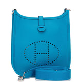 Hermes Evelyne TPM Bleu Frida Clemence Palladium Hardware