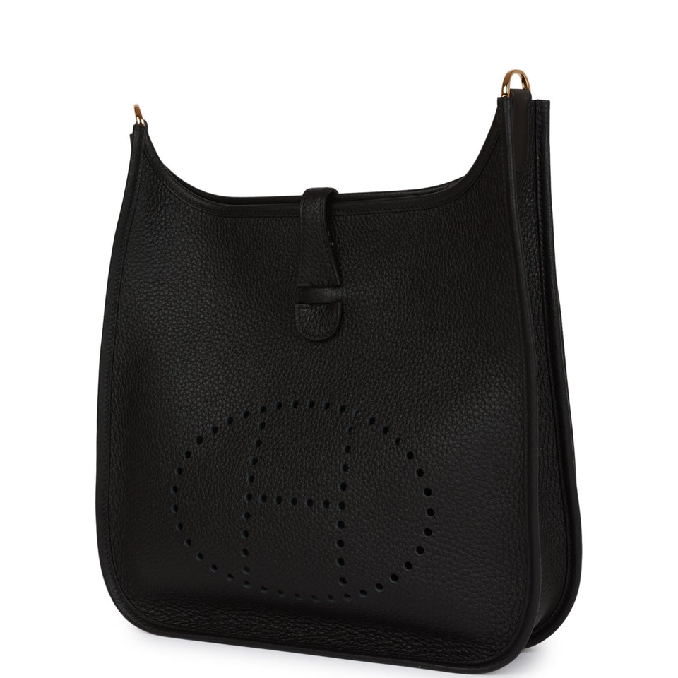 Hermes Evelyne PM Black Clemence Gold Hardware