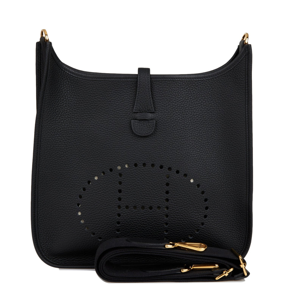 Hermes Evelyne III PM Black Clemence Gold Hardware