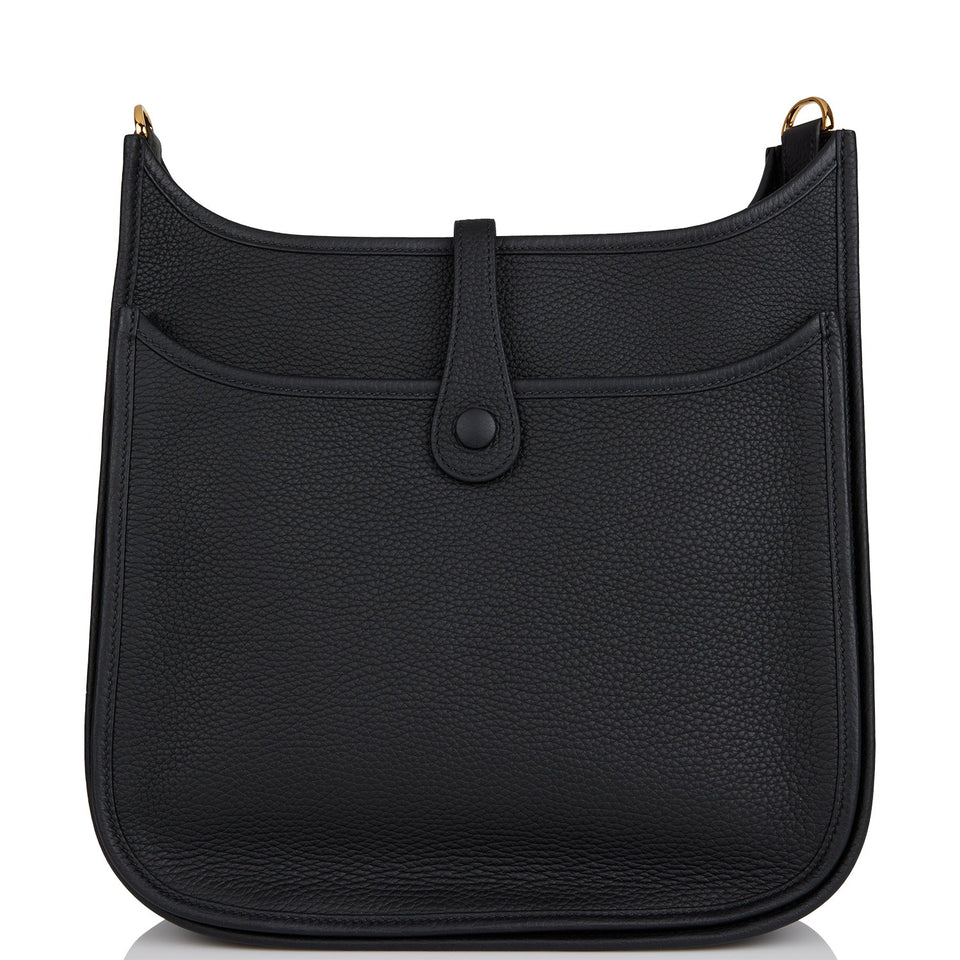 Hermes Evelyne III PM Black Clemence Gold Hardware