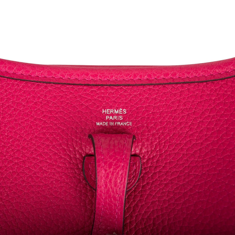 Hermes Evelyne TPM Rose Mexico Clemence Palladium Hardware