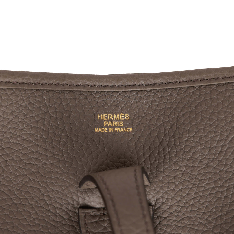 Hermes Evelyne III PM Etain Clemence Gold Hardware