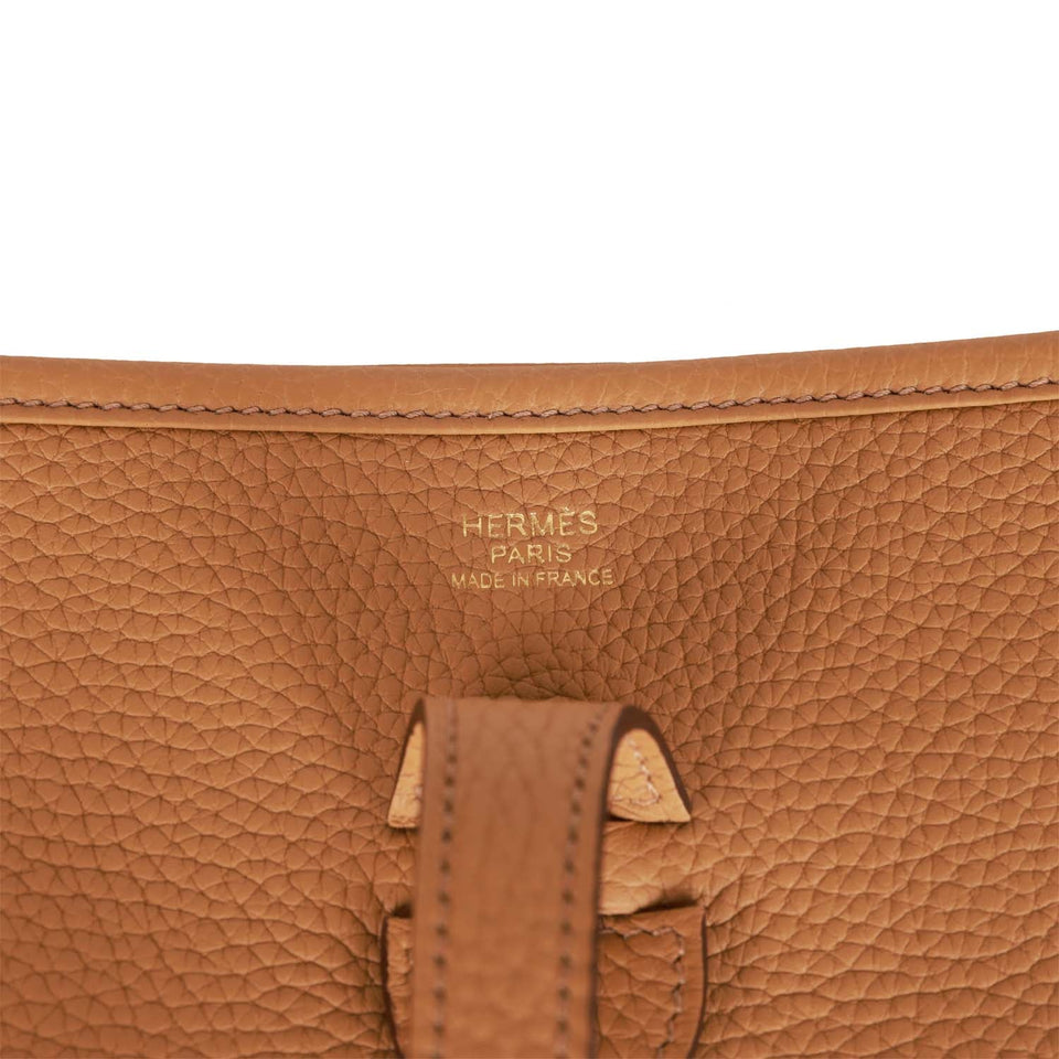 Hermes Evelyne III PM Biscuit Clemence Gold Hardware