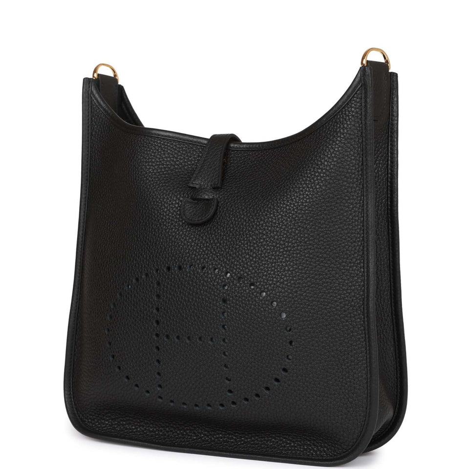 Hermes Evelyne III PM Black Clemence Gold Hardware