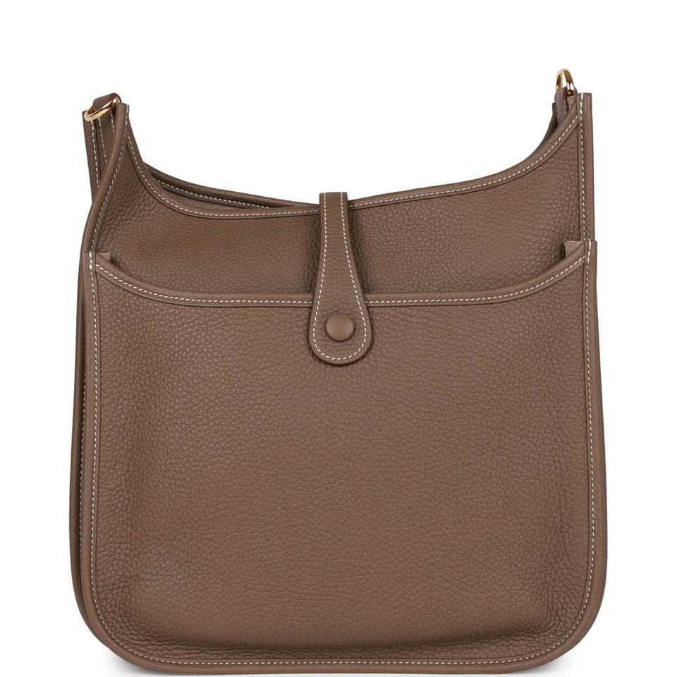 Hermes Evelyne III PM Etoupe Clemence Gold Hardware