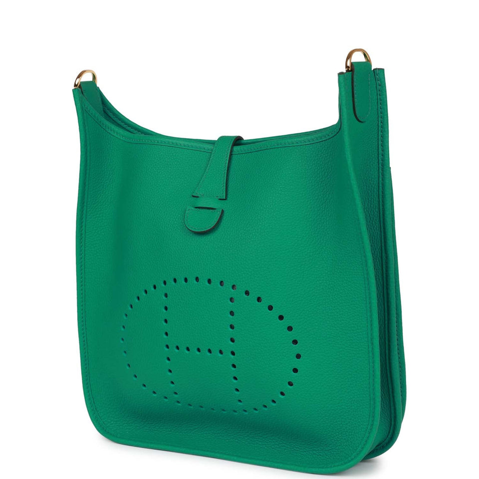 Hermes Evelyne III PM Vert Jade Clemence Gold Hardware
