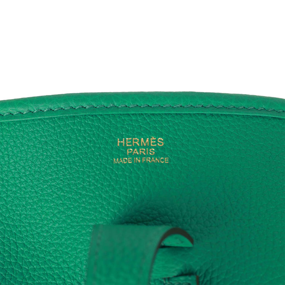 Hermes Evelyne III PM Vert Jade Clemence Gold Hardware