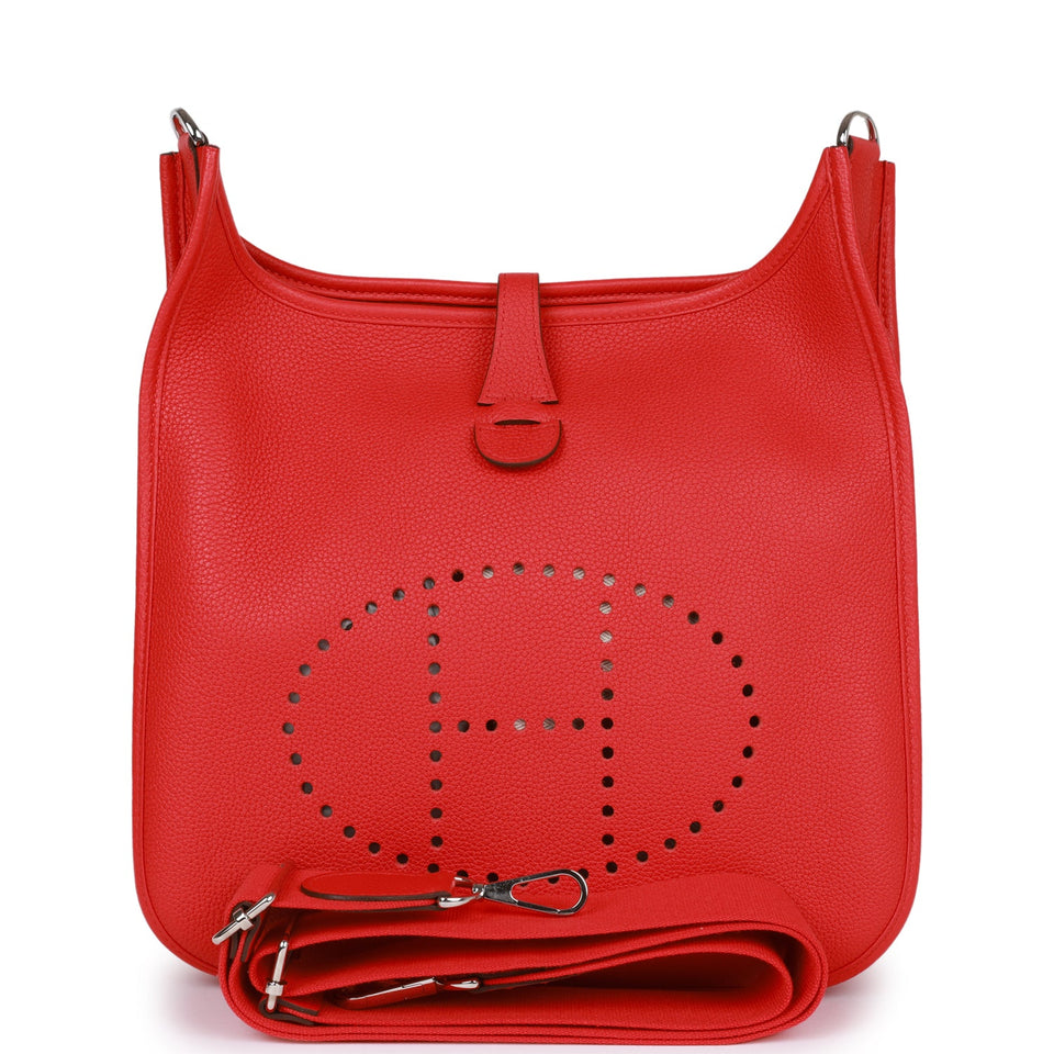 Hermes Evelyne III PM Rouge de Coeur Clemence Palladium Hardware