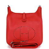 Hermes Evelyne III PM Rouge de Coeur Clemence Palladium Hardware