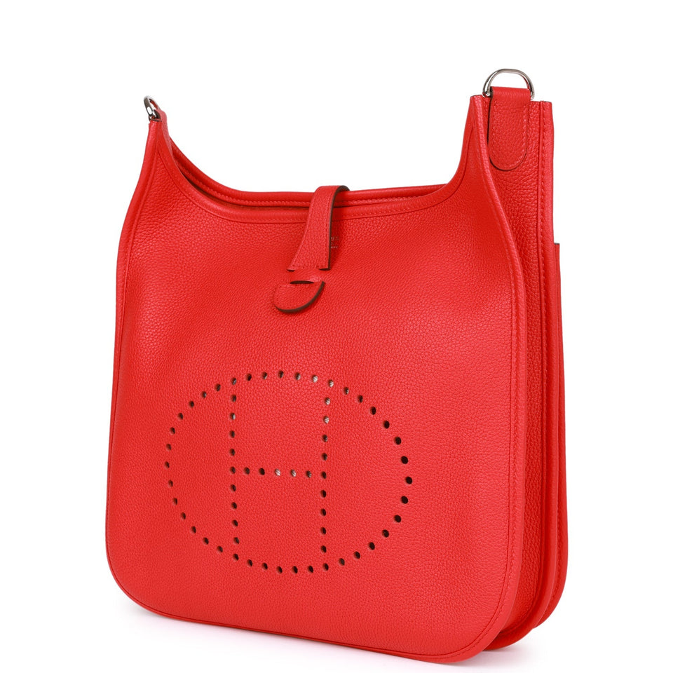 Hermes Evelyne III PM Rouge de Coeur Clemence Palladium Hardware