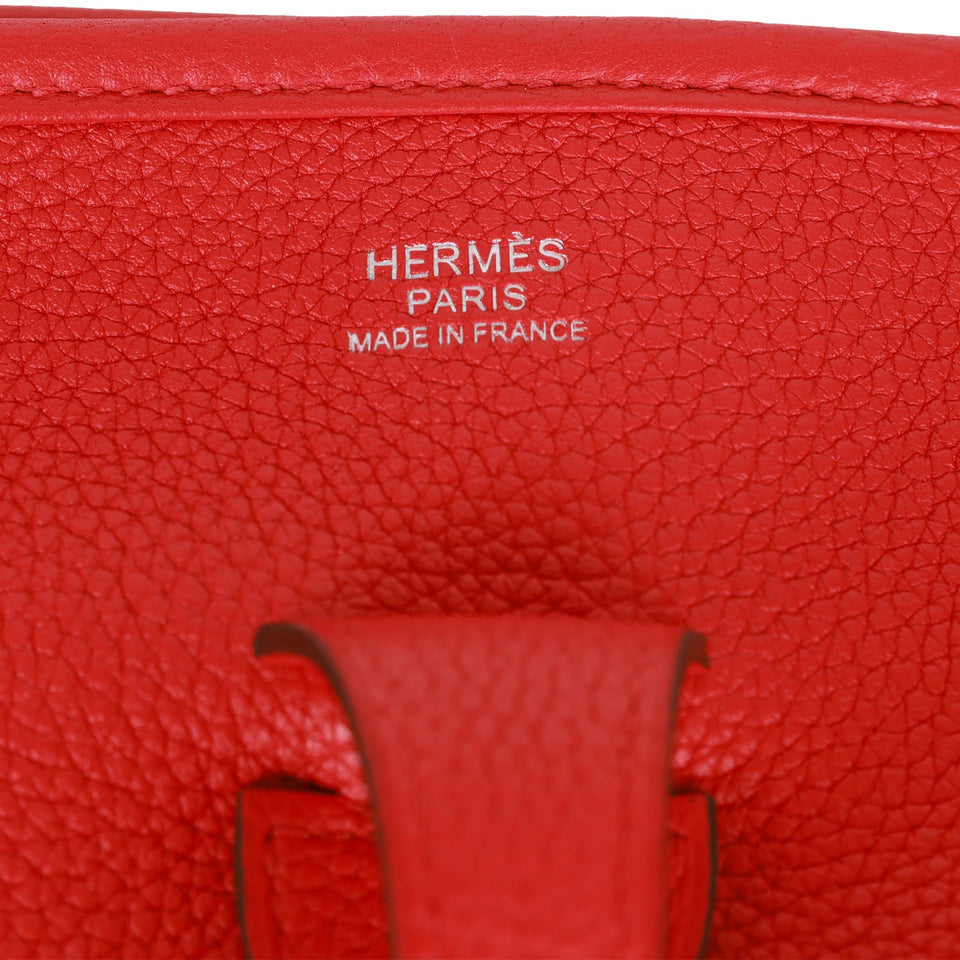 Hermes Evelyne III PM Rouge de Coeur Clemence Palladium Hardware