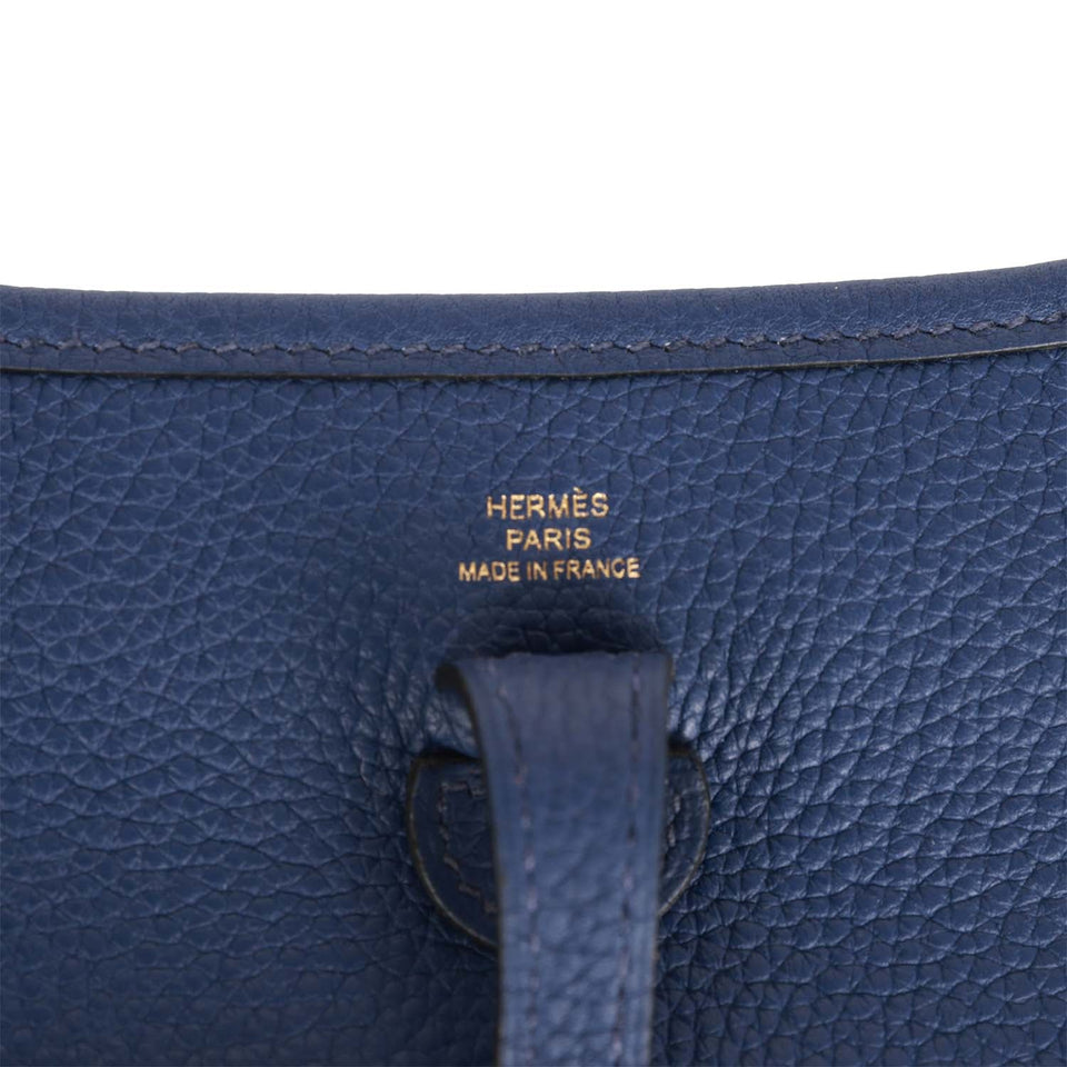 Hermes Evelyne TPM Bleu Saphir Maurice Gold Hardware