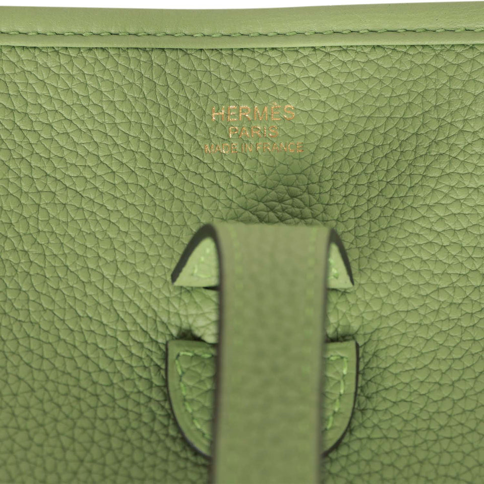 Hermes Evelyne III PM Vert Criquet Clemence Gold Hardware