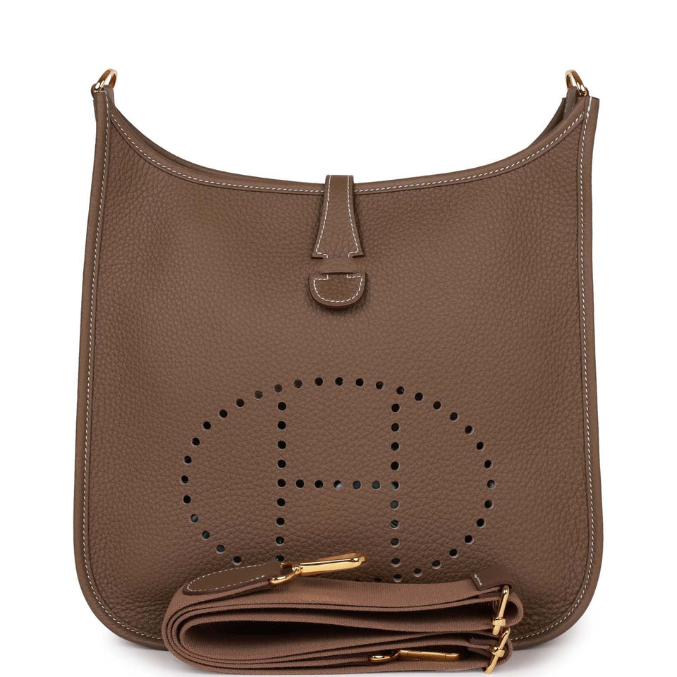 Hermes Evelyne III PM Etoupe Clemence Gold Hardware