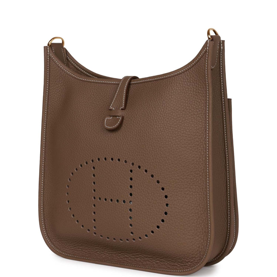 Hermes Evelyne III PM Etoupe Clemence Gold Hardware