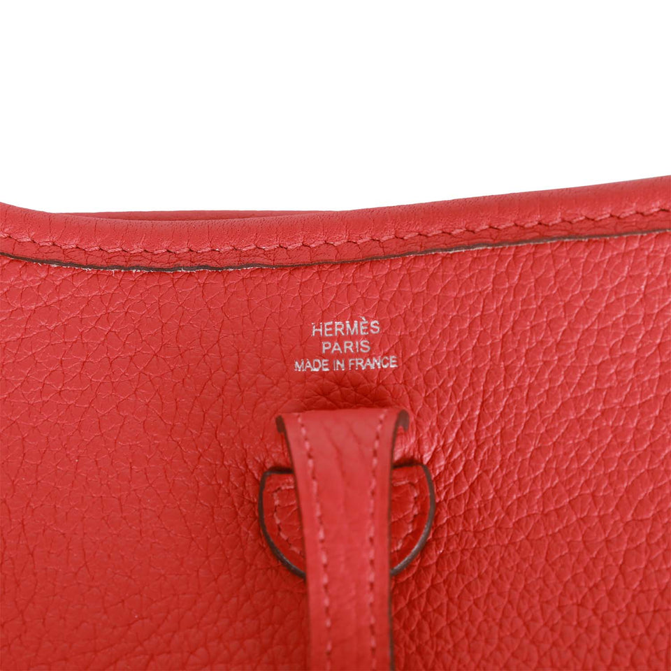 Hermes Evelyne TPM Rouge Tomate Clemence Palladium Hardware