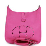 Hermes Evelyne III GM Rose Pourpre Clemence Palladium Hardware