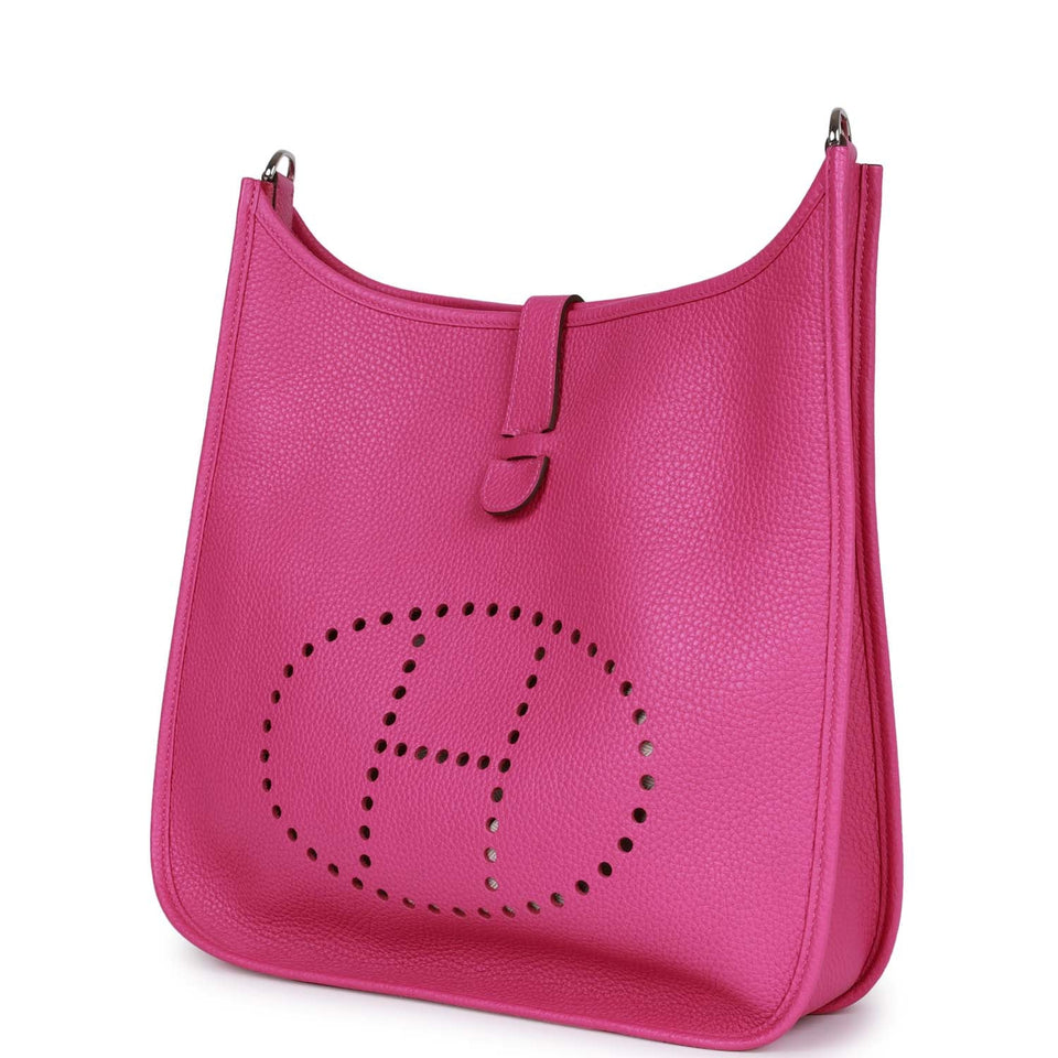 Hermes Evelyne III GM Rose Pourpre Clemence Palladium Hardware
