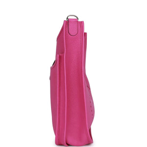 Hermes Evelyne III GM Rose Pourpre Clemence Palladium Hardware