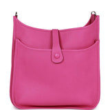 Hermes Evelyne III GM Rose Pourpre Clemence Palladium Hardware