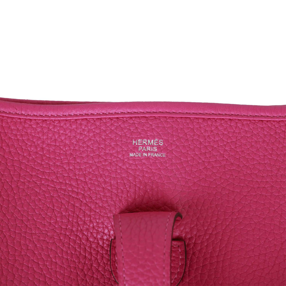 Hermes Evelyne III GM Rose Pourpre Clemence Palladium Hardware