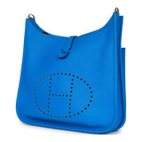Hermes Evelyne III PM Bleu Hydra Clemence Palladium Hardware