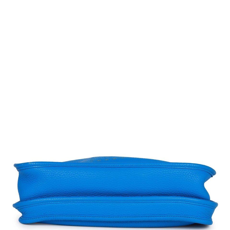 Hermes Evelyne III PM Bleu Hydra Clemence Palladium Hardware