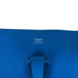 Hermes Evelyne III PM Bleu Hydra Clemence Palladium Hardware