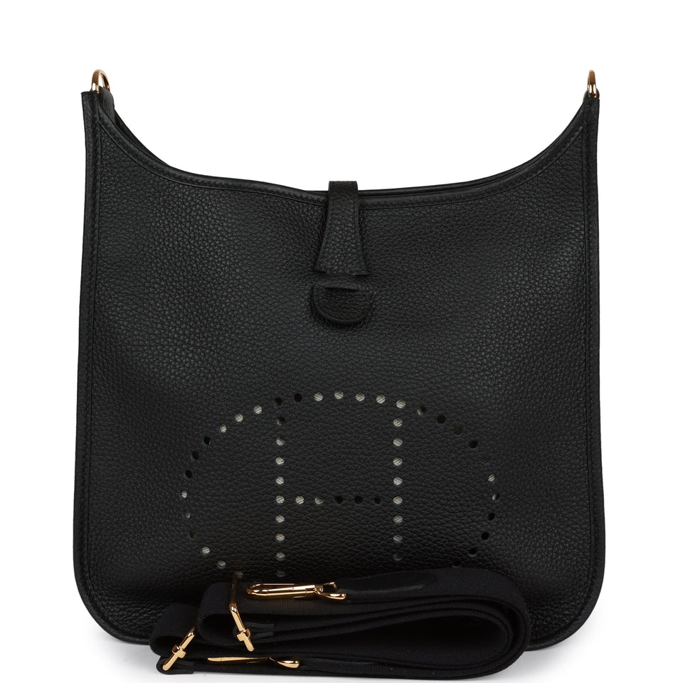 Hermes Evelyne III PM Black Clemence Gold Hardware