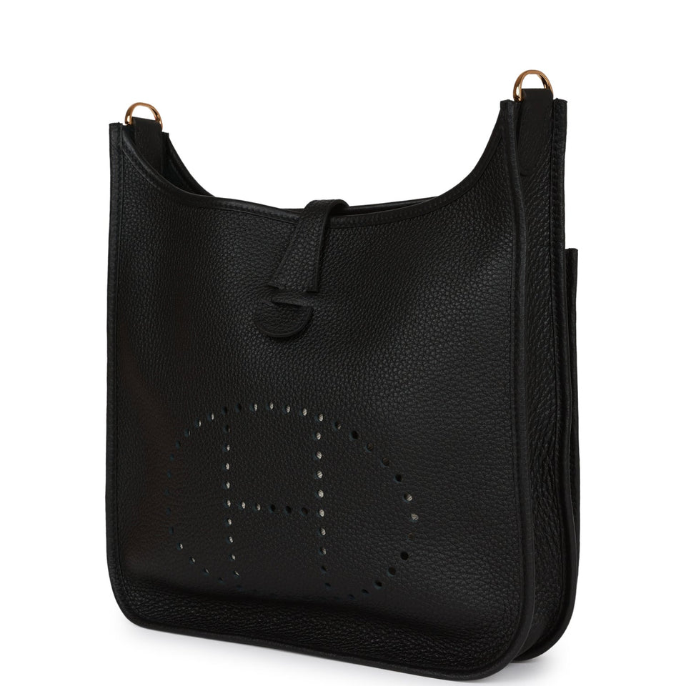 Hermes Evelyne III PM Black Clemence Gold Hardware