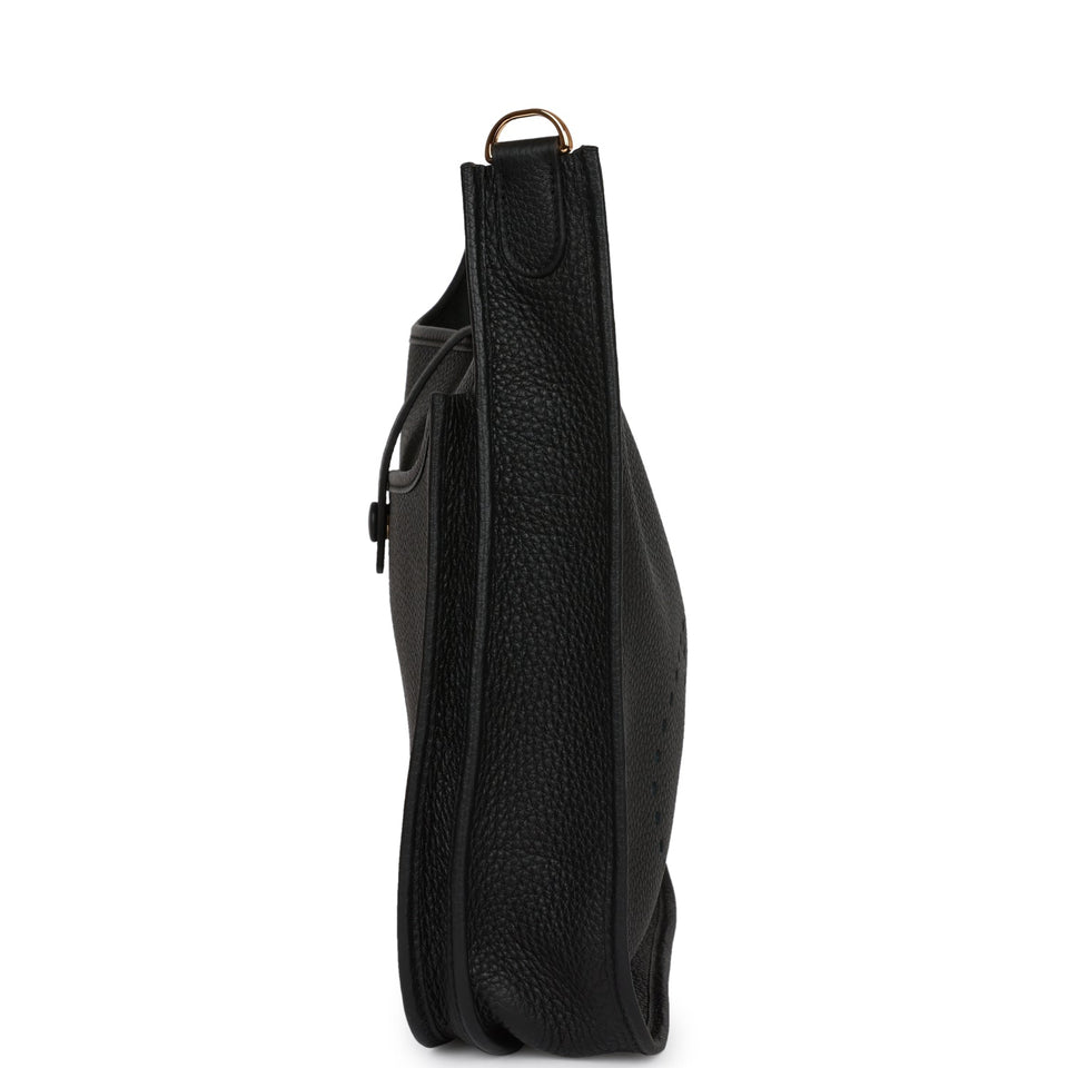 Hermes Evelyne III PM Black Clemence Gold Hardware