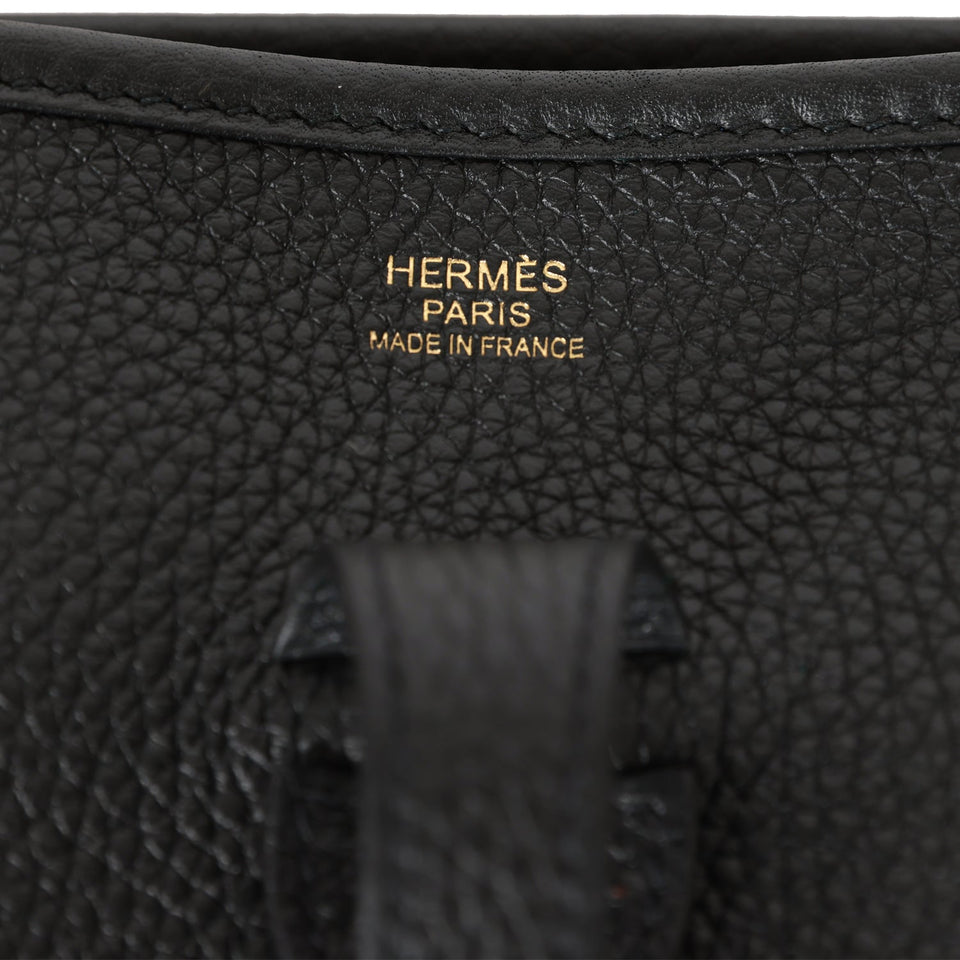 Hermes Evelyne III PM Black Clemence Gold Hardware